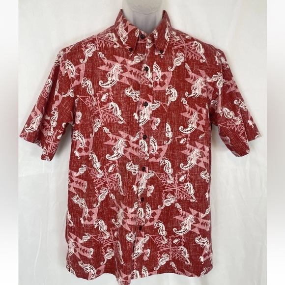 pendleton REYN SPOONER coastal cowboy seahorse button-down shirt men M surf Red - Picture 1 of 16